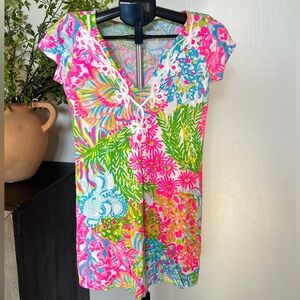 Lilly Pulitzer short sleeve shift dress. Colorful and bright